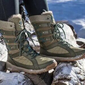 NWT Columbia Meadows Omni-Heat 3D Waterproof Green Lace-Up Calf Boots Size 5.5
